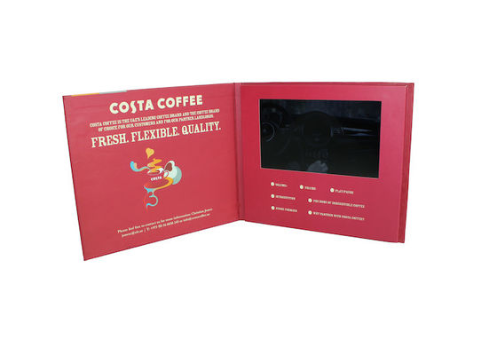 Portable Business Video Greeting Card , 210 x 210mm Size LCD Video Brochure Card