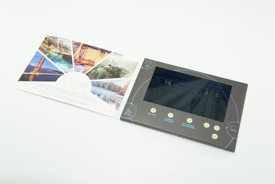 Videopak Customized Hardcover Digital Lcd Video Brochure 7 Inch In Folder IPS Screen