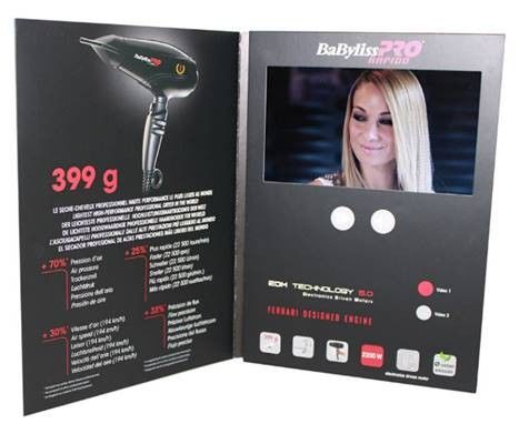 VIF customized Handmade 5 inch IPS Video In Folder Lcd Video Brochure built in 1GB memory 1000mah rechargeable battery