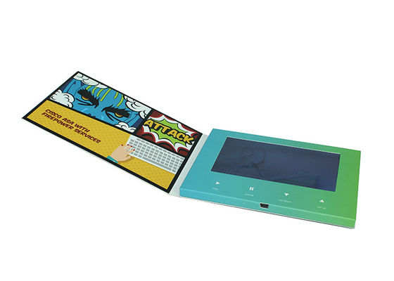 One Button Control LCD Video Brochure , 7 Inch LCD Video Business Card Durable