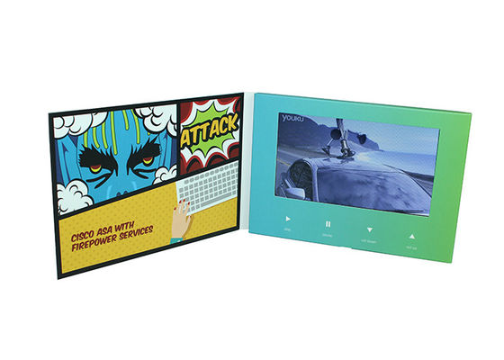 One Button Control LCD Video Brochure , 7 Inch LCD Video Business Card Durable