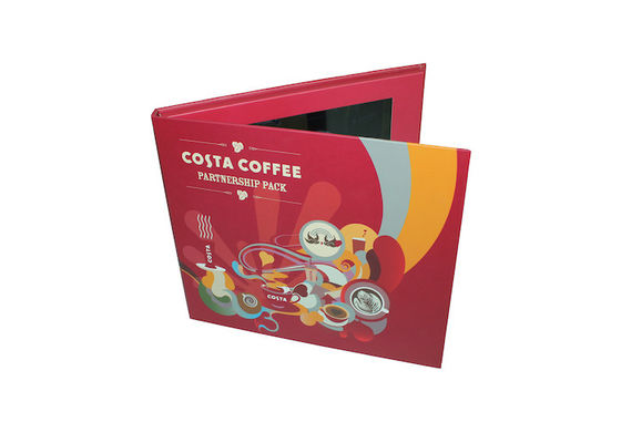 Portable Business Video Greeting Card , 210 x 210mm Size LCD Video Brochure Card