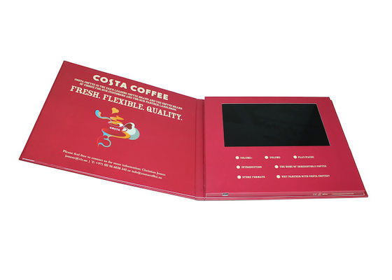 Portable Business Video Greeting Card , 210 x 210mm Size LCD Video Brochure Card