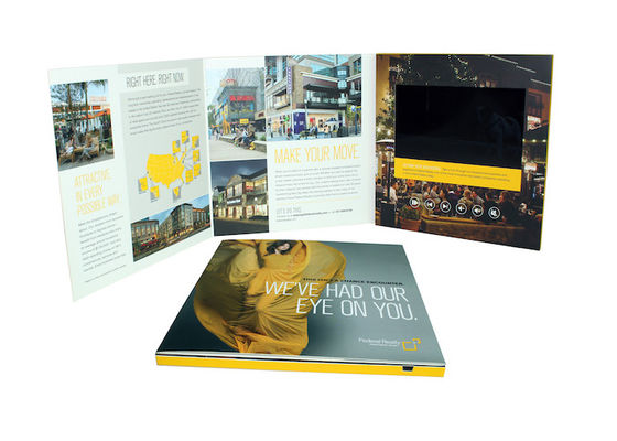 Portable Business Video Greeting Card , 210 x 210mm Size LCD Video Brochure Card