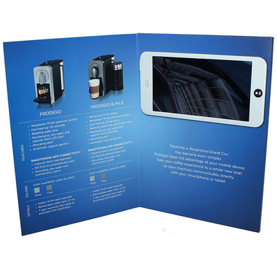 VIF Free Sample Magnetic switch graduations digital video brochure 7 inch  with A4 / A5 paper for business invitations