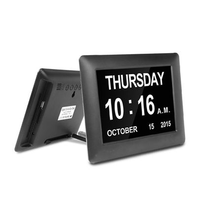 American Lifetime, Newest Version Updated Memory Loss Digital Calendar Day Clock with Day Cycles & Battery Backup(White）