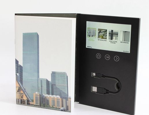 7 Inch IPS HD 1080P Video LCD Digital Brochure Full Colors In Folder 8GB Memory